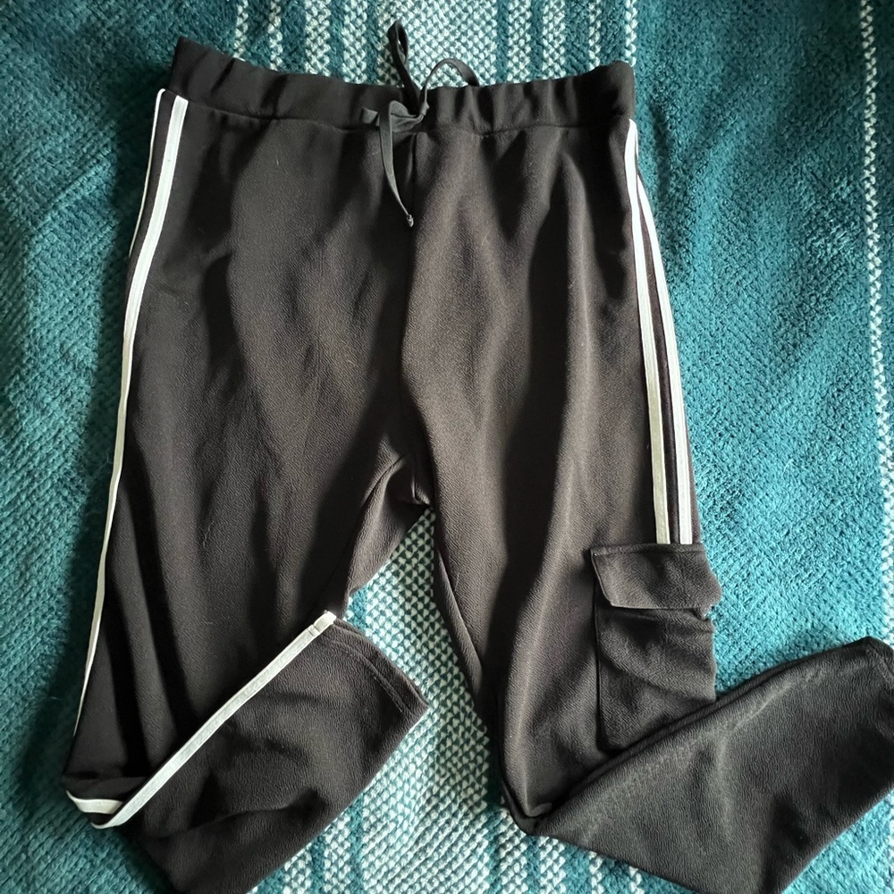 Striped black joggers